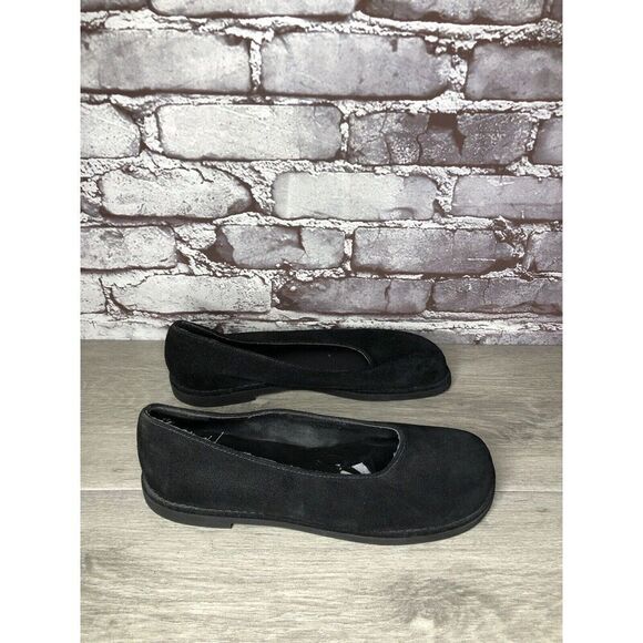 L.L. Bean Black Suede Genuine Leather Round Toe Casual Flats Women Sz 8M US/39EU - Picture 3 of 16